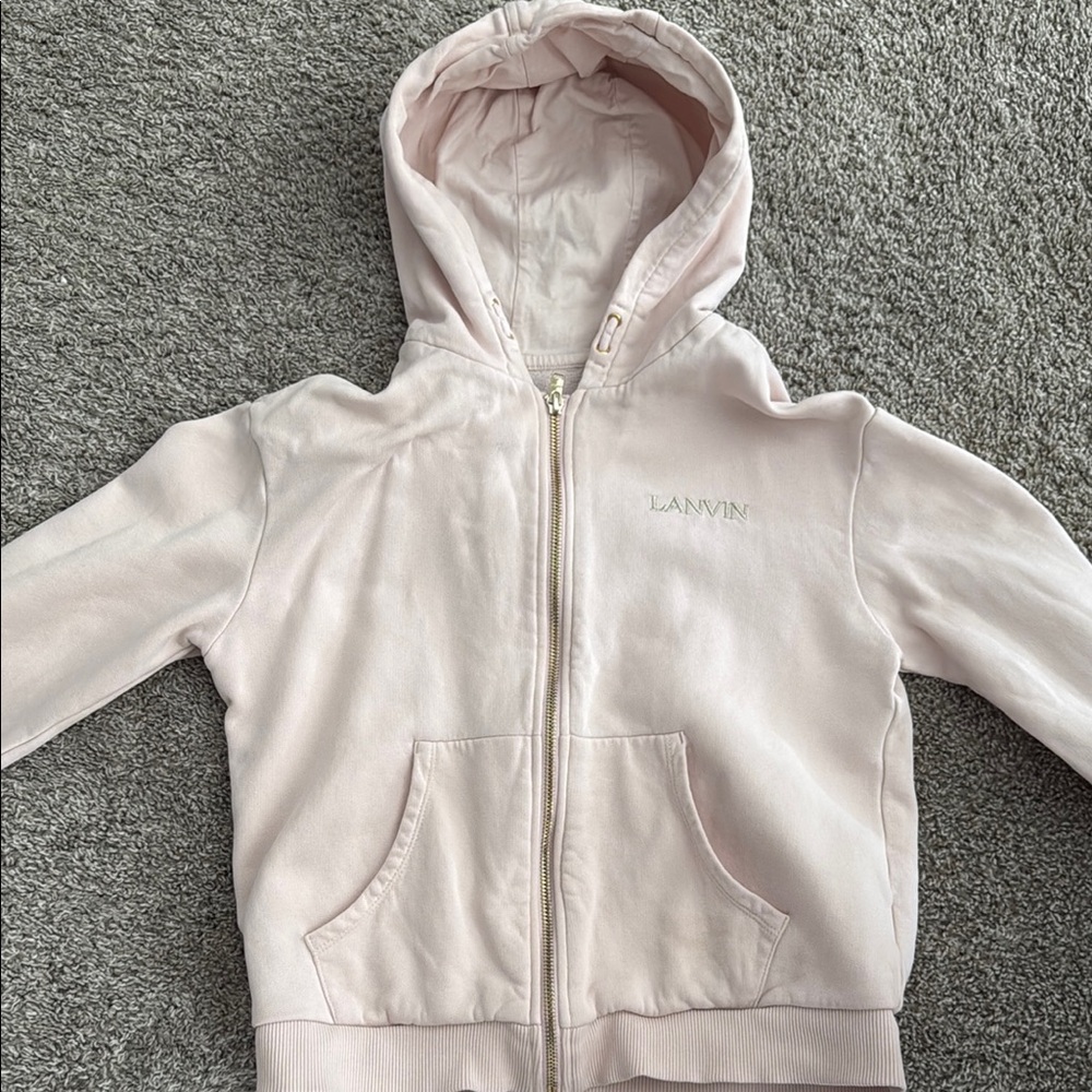 Lanvin Kids Light Pink Zip-Up Hoodie
